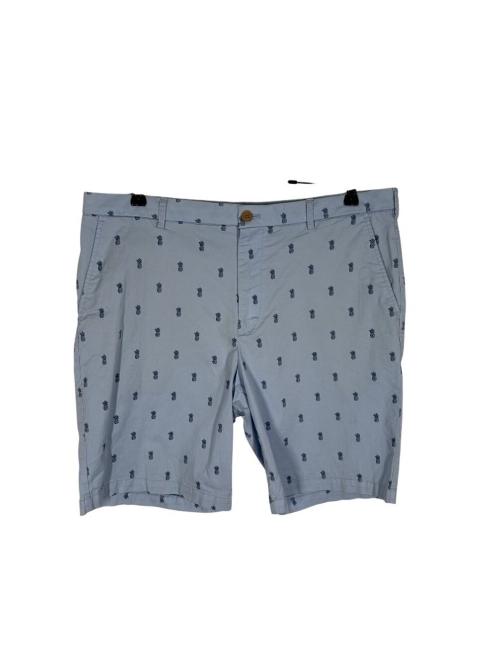 Izod Saltwater Men SZ 36 Blue Pineapple Print 9.5 In Seam Flat Front Shorts